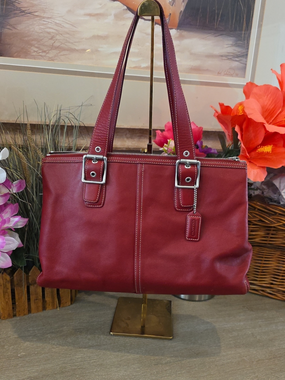 Coach Red Vintage Hampton Shoulder Bag #9554